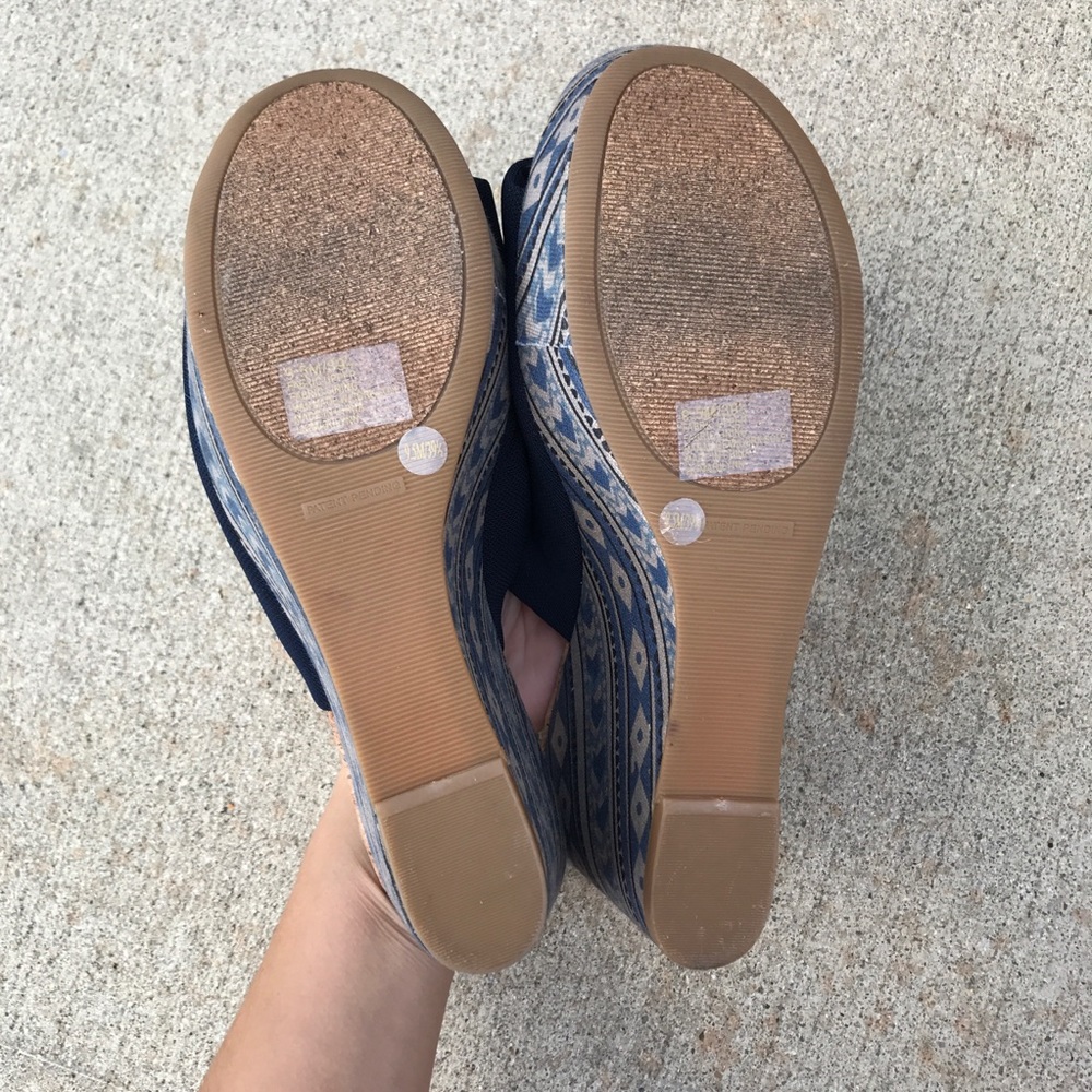 *RARE* Lucky Brand Blue Marilyn Cork Wedge Sandals - Picture 8 of 8